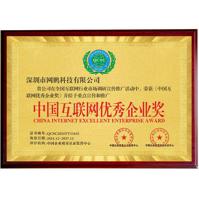 中国互联网优秀企业奖